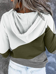 Women Color matching long sleeve hoodies