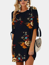 Casual Loose Print Half sleeve Shift Dresses