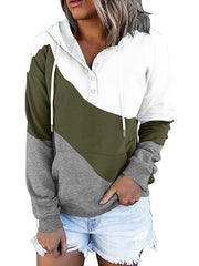 Women Color matching long sleeve hoodies