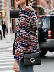 Colorful Round Neck Fashion Woman Coat