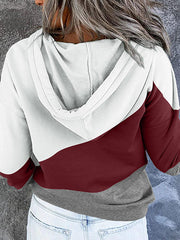 Women Color matching long sleeve hoodies