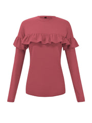 Cute Flouncing Long Sleeve Autumn T-shirts