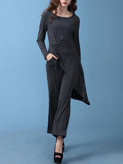 New Autumn Round Neck Three Colors Comfort Long Sleeve Long Suits