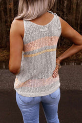 Casual V neck Vest Knit T-Shirts