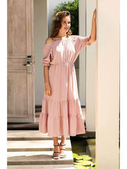 Fashion Pure One shoulder Gored Skater Dresses