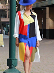 Fashion Gored Long sleeve Skirt Shift Dresses