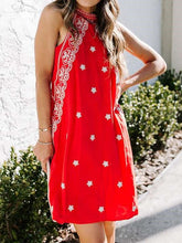 Fashion Print Round neck Sleeveless Shift Dresses