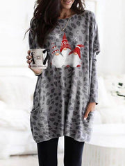 Women chic fashionable christmas printed with pockets sweatshirts