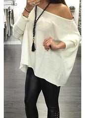 Asymmetric Hem Skew Neck T Shirt