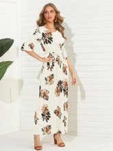 Fashion Print Round neck Half sleeve Maxi Dresses
