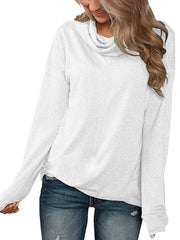 Casual Pure Heap collar Long sleeve T-Shirts