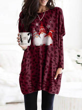 Women chic fashionable christmas printed with pockets sweatshirts