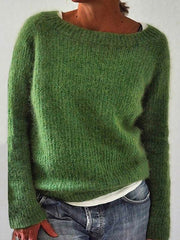 Vintage Plain basic knit women long sleeves sweaters