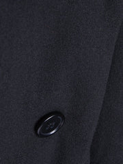 Warm Black Hooded Single Breasted Plain Coat