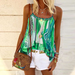 Fashion Loose Casual Print Falbala Vests