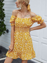 Fashion Print One shoulder Short sleeve Skater Dresses