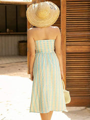 Fashion Lacing Stripe Vest Skater Dresses