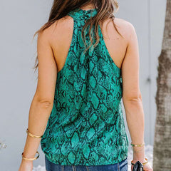 Fashion Print Halter Sleeveless Vests