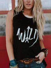 Fashion printed monogrammed sleeveless front and back irregular Vests Top