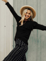 Cute Flouncing Long Sleeve Autumn T-shirts