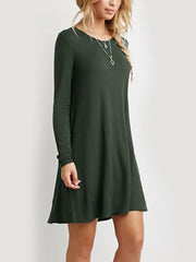 Spring long sleeves loose slim Shift Dress