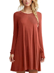 Spring long sleeves loose slim Shift Dress