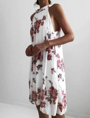 Casual Print Half collar Sleeveless Shift Dresses