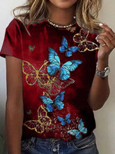 Casual Floral-Print Short Sleeve T-Shirts Tops