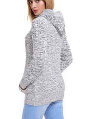 Fashion Knit Single-breasted Hoodies & Sweatshirts