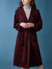 New Autumn Women Pure long Hat Trench Coats