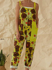 Casual Print Vest Sleeveless Jumpsuits