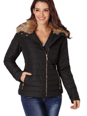 Women Fur collar Long sleeve Coats