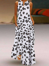 Fashion Casual Print V neck Sleeveless Maxi Dresses