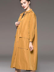New Casual Single-breasted Pure Plus Trench Coats