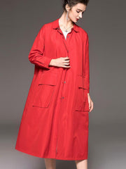 New Casual Single-breasted Pure Plus Trench Coats