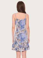 Sexy Print One shoulder Vest Skater Dresses