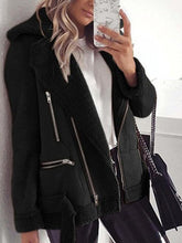 Women fashion warm short big lapel plain zipper short coats blazers