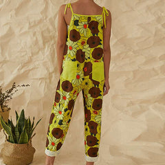 Casual Print Vest Sleeveless Jumpsuits