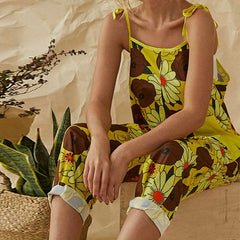 Casual Print Vest Sleeveless Jumpsuits