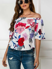 Fashion Print Onr shoulder Short sleve T-Shirts