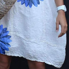 Casual Loose Print Short sleeve Round neck Shift Dresses