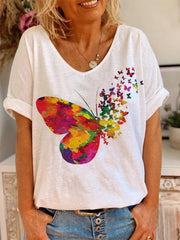 White Casual Shift Animal Shirts & Tops