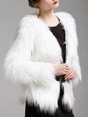 Luxury Women Plus Size Multicolor Warm Thicken Faux Fur Coat
