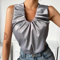 Fashion Pure Round neck Sleeveless T-Shirts