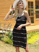 Fashion Casual Shripe V neck Vest Shift Dresses