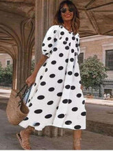 Fashion Casual Loose Round neck Half sleeve Maxi Dresses