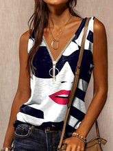 Cotton-Blend Abstract Casual Vests