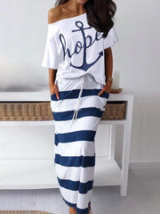 Women printed one off shoulder maxi dress suits