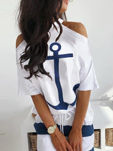 Women band neck printed short sleeve T-shirts