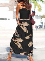 Black Casual Cotton-Blend Dresses